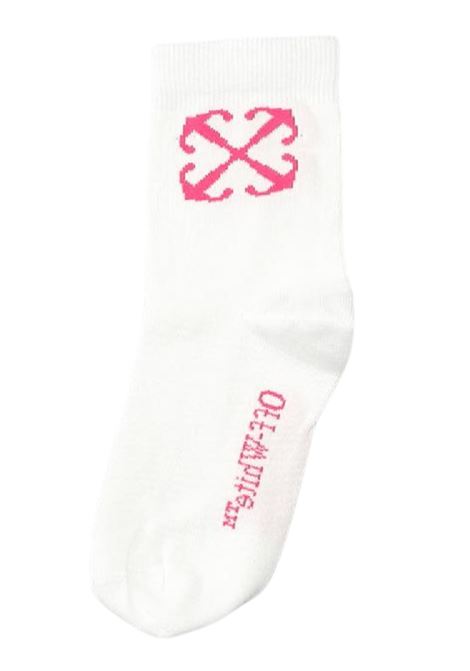 Calzini bambina bianchi in cotone OFF WHITE | OGRA004S24KNI/DELBIANCO